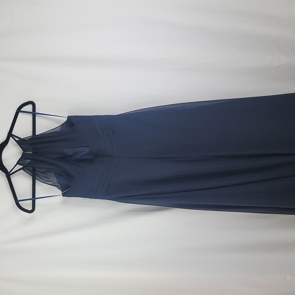 Symphony of Venus dark blue prom wedding chiffon gown sz 12 - Picture 3 of 15